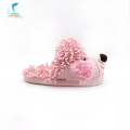 Pink winter indoor dog plush slippers kids